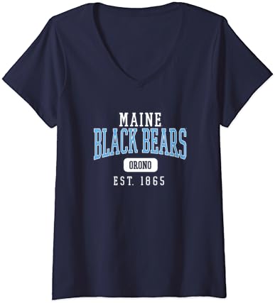 Női a Maine-i Egyetem Fekete Medvék Alapított Dátum V-Nyakú Póló