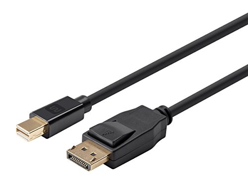Monoprice Mini DisplayPort 1.2-es Kábel DisplayPort 1.2 - 3 Láb - Fekete | Támogatja a maximum 4K felbontású, 3D-s Video