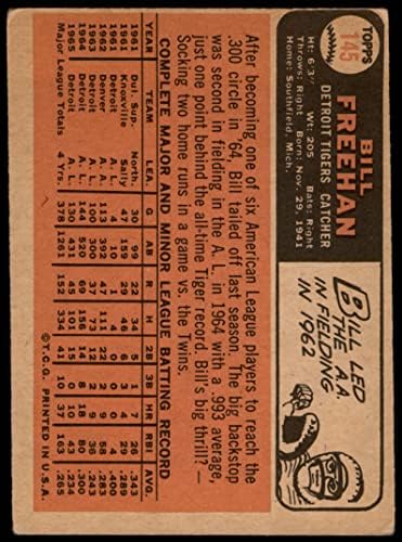 1966 Topps 145 Bill Freehan Detroit Tigers (Baseball Kártya) JÓ Tigrisek
