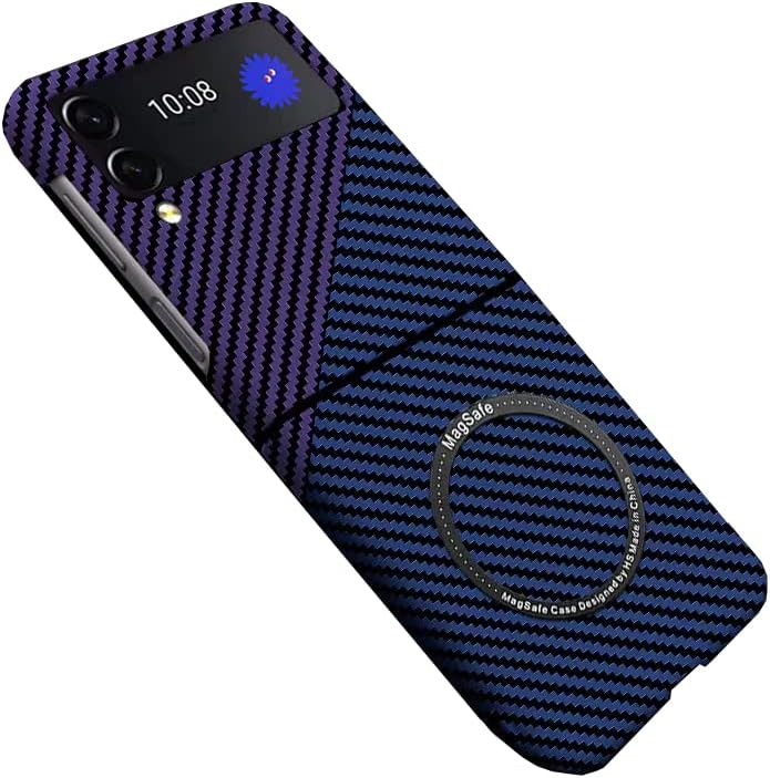 FLURIKA Mágneses tok Samsung Galaxy Z Flip 3 5G az Esetben Kompatibilis a MagSafe Töltő Szénszálas Slim Ultra Anti-Semmiből