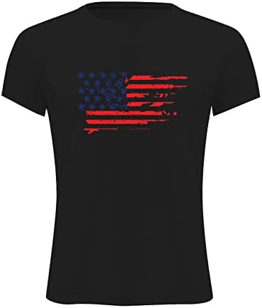 XXBR Hazafias Póló Férfi, USA július 4-Sleeve Felső Stars and Stripes Nyomtatás Rövid Ujjú Klasszikus Roham T-ShirtT