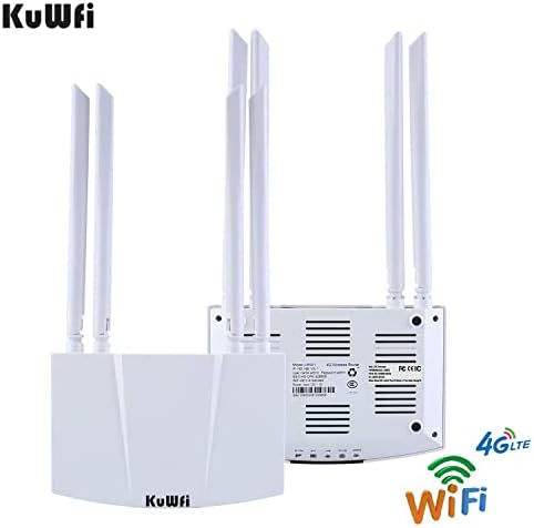 KuWFi LTE Router 300Mbps Nyitva 4G Vezeték nélküli WiFi Internet Router Slot 4db Nem Levehető Antenna Mobile WiFi Hotspot