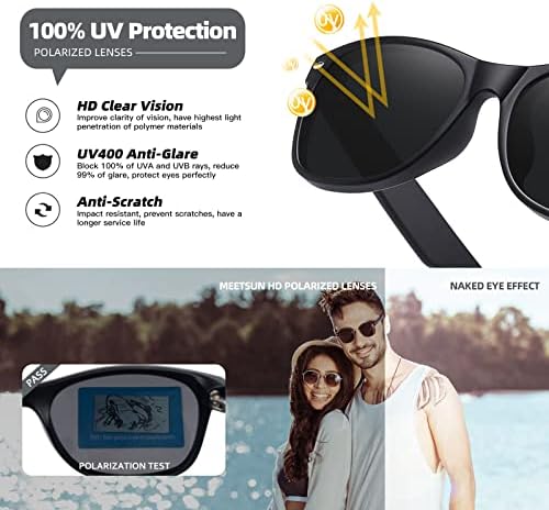 MEETSUN Polarizált Napszemüveg a Férfiak a Nők Klasszikus Retro Matt Vezetés napszemüvegek UV400 Védelem