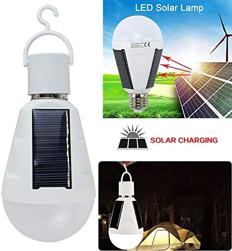 SHZBCDN 12W E27 Solar Lámpa Tápellátású Kültéri Hordozható Led Izzó Lámpa Napelemes Led-es Világítás a Horog Tábori