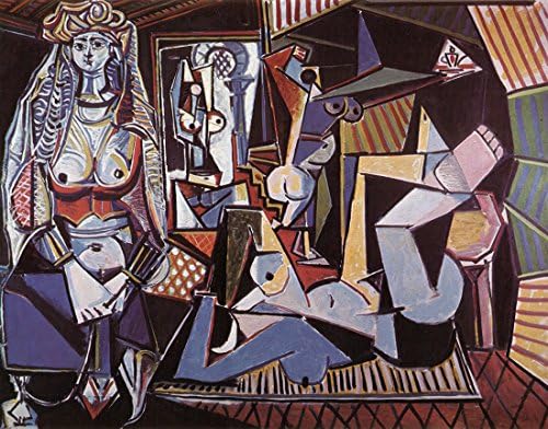 LES FEMMES D'ALGER VÁLTOZAT O Pablo Picasso. Magas Minőségű Kézzel Festett Olaj Szaporodás, Vászon. Keret nélküli, illetve
