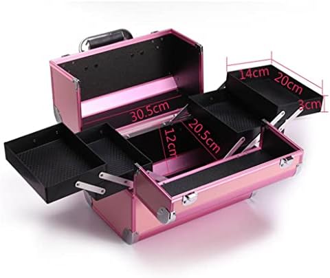 PDGJG Női Kozmetikai Esetben Utazás Táska Szépség Köröm Bőrönd Kozmetikai Tároló Doboz Nagy Kapacitású Hímzés Tool Box