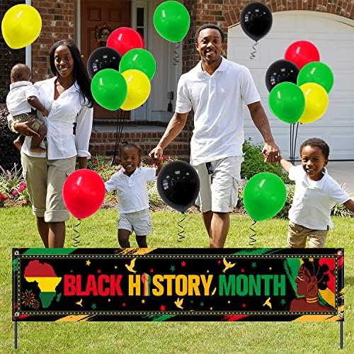 36 Darab Fekete történelmi Hónap Dekoráció Fekete történelmi Hónap Banner Latex Lufi, a Kerítés, Udvar, Garázs, Afro-Amerikai