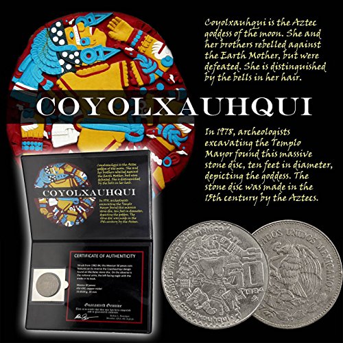 Coyolxauhqui: Az Azték Hold Istennő Érme Mexikó Mappát Eredetiséget igazoló Tanúsítvány - 1982 Mexikó 50 Peso