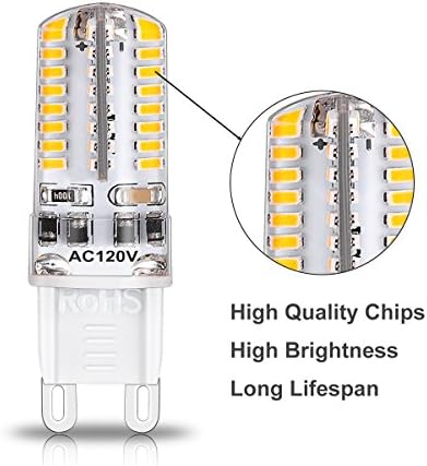 YGS-Tech Szabályozható G9 LED Izzók, 4W(35W Halogén Egyenértékű), 3000K Meleg Fehér, CRI80, G9 Bázis Izzó a Csillár,