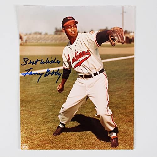 Larry Doby Aláírt Fotó, 8×10 Indiánok – COA - Dedikált MLB Fotók
