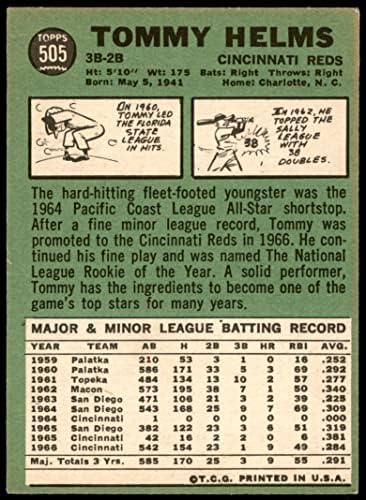 1967 Topps 505 Tommy Helms/Ted Davidson Cincinnati Reds (Baseball Kártya) FAIR Vörösök