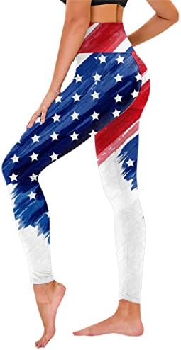 Amerikai Zászló Leggings Női Magas Derekú USA Zászló Csík Csillag Vékony Ceruza Nadrág Kényelmes, Teljes Hosszúságú
